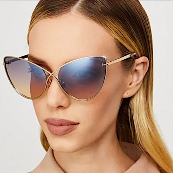 Tom Ford - Leila Sunglasses - Cat-EyeMirrored Sunglasses - Rose Gold